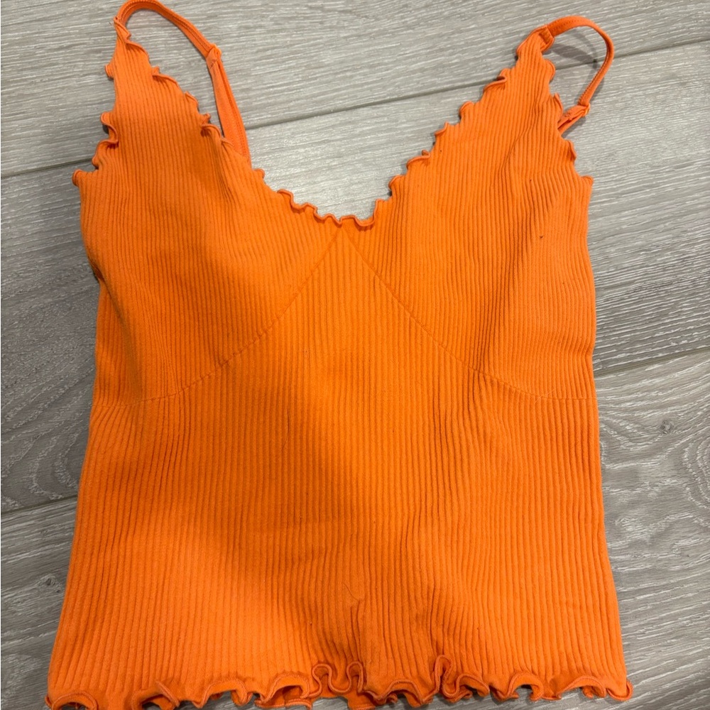 La Hearts Orange Ribbed Sleeveless Camisole